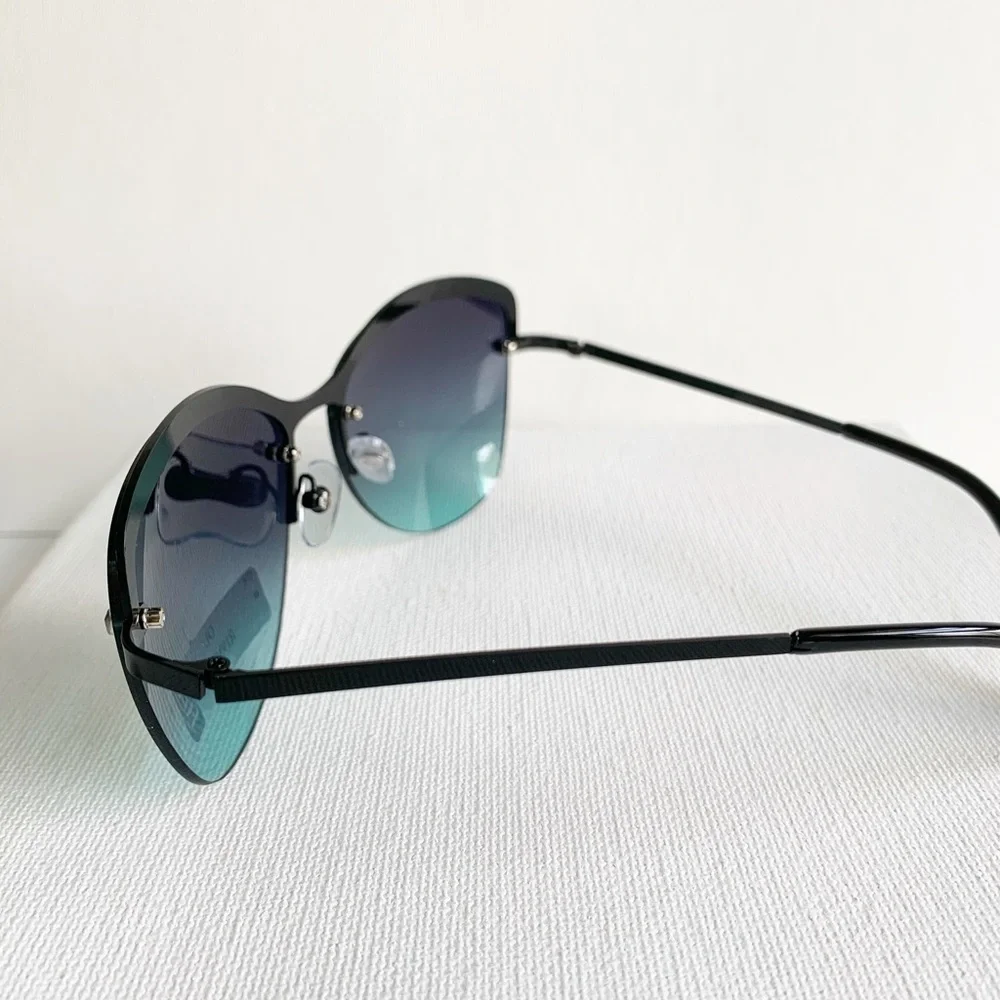 NWT blue lens semi rimless sunglasses
